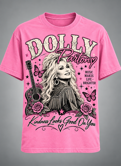Dolly Parton Kindness Looks Good On You T-Shirt – Country Music Tribute Vintage Graphic Tee