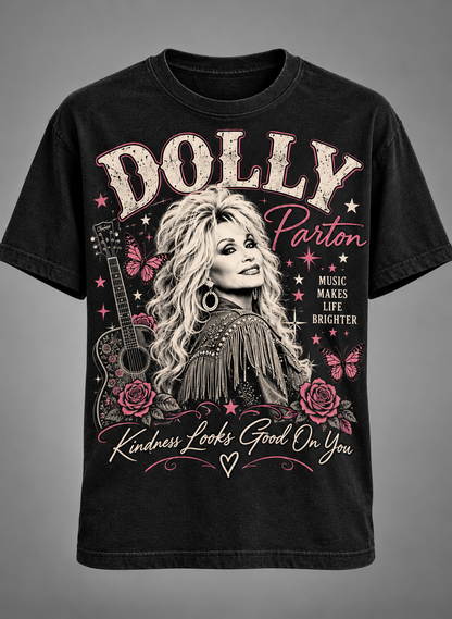 Dolly Parton Kindness Looks Good On You T-Shirt – Country Music Tribute Vintage Graphic Tee