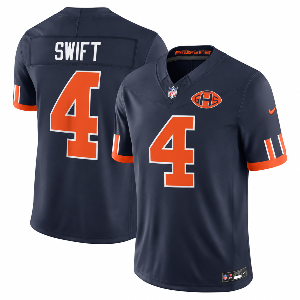 Men's D'Andre Swift #4 Navy Chicago Bears 2026 Rivalries Collection Stitched Limited Football Jersey