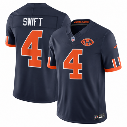 Men's D'Andre Swift #4 Navy Chicago Bears 2026 Rivalries Collection Stitched Limited Football Jersey