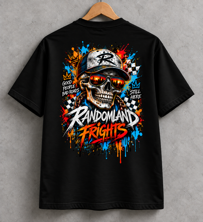 Bad Roads Skull Racing Graphic Tee – Bold Streetwear T-Shirt
