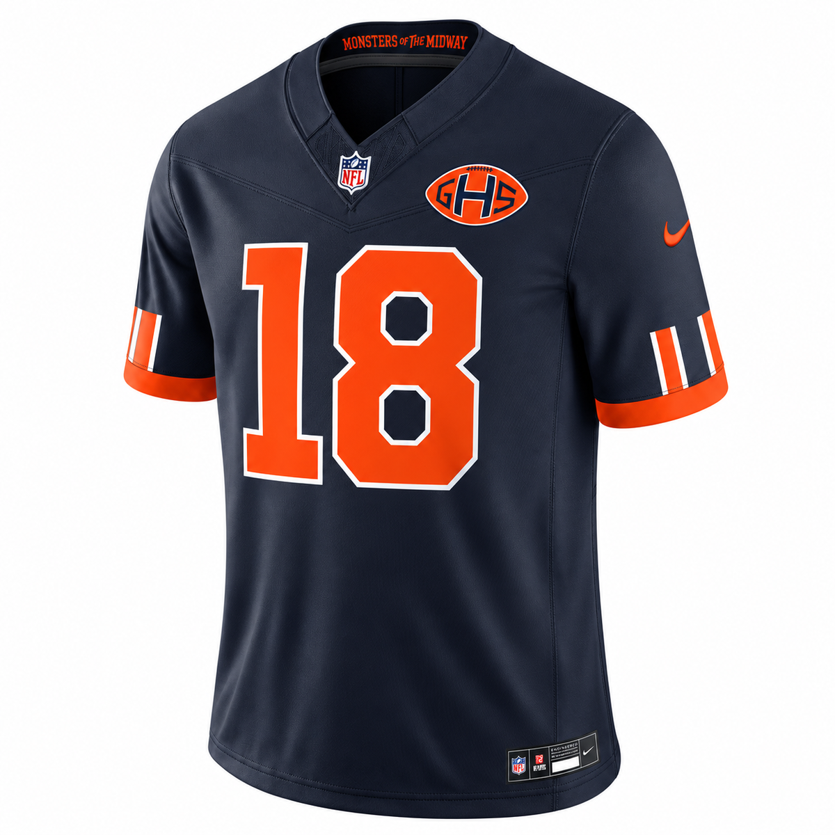 Men's Caleb Williams #18 Navy Chicago Bears 2026 Rivalries Collection Stitched Limited Football Jersey