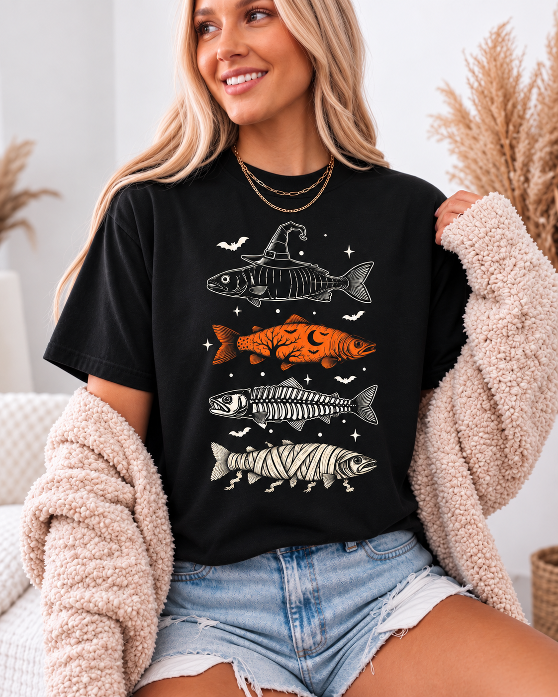 Halloween Trout Fishing T-Shirt – Spooky Fish Angler Tee