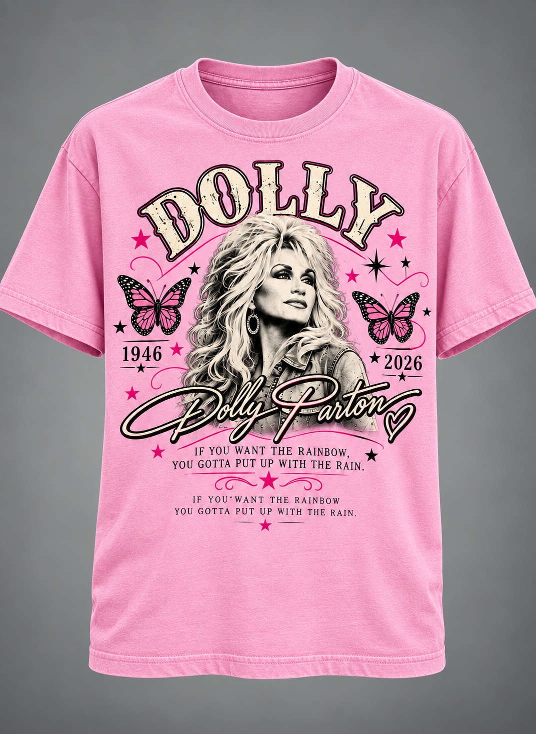 Dolly Parton Rainbow Tribute T-Shirt – If You Want the Rainbow Vintage Country Music Memorial Tee