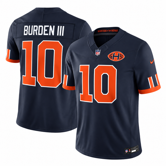 Men's Luther Burden III #10 Navy Chicago Bears 2026 Rivalries Collection Stitched Limited Football Jersey