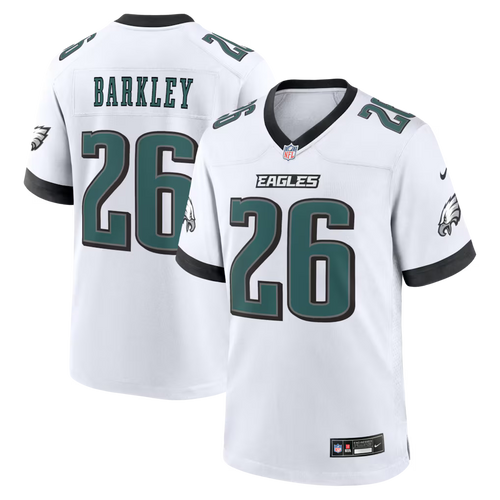 Men's Philadelphia Eagles Saquon Barkley White Game Jersey