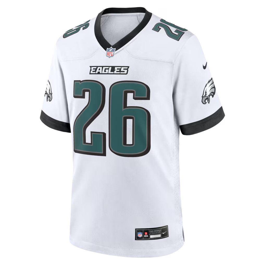 Men's Philadelphia Eagles Saquon Barkley White Game Jersey